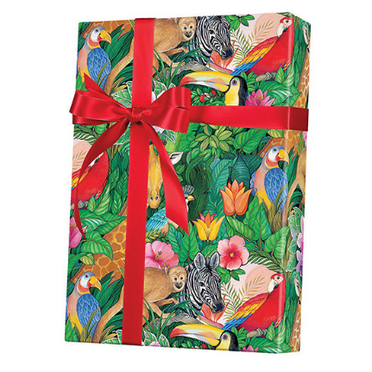 JUNGLE ANIMALS GIFT WRAP 2m GIFT WRAPPING PAPER  boy's girl's birthday present